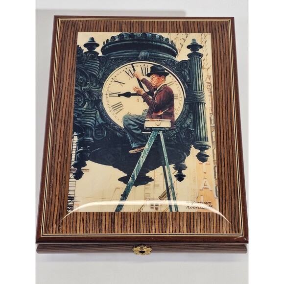 Marshall Fields Clock Tower Norman Rockwell Jewelry Music Box My Kind of Town - Picture 3 of 16